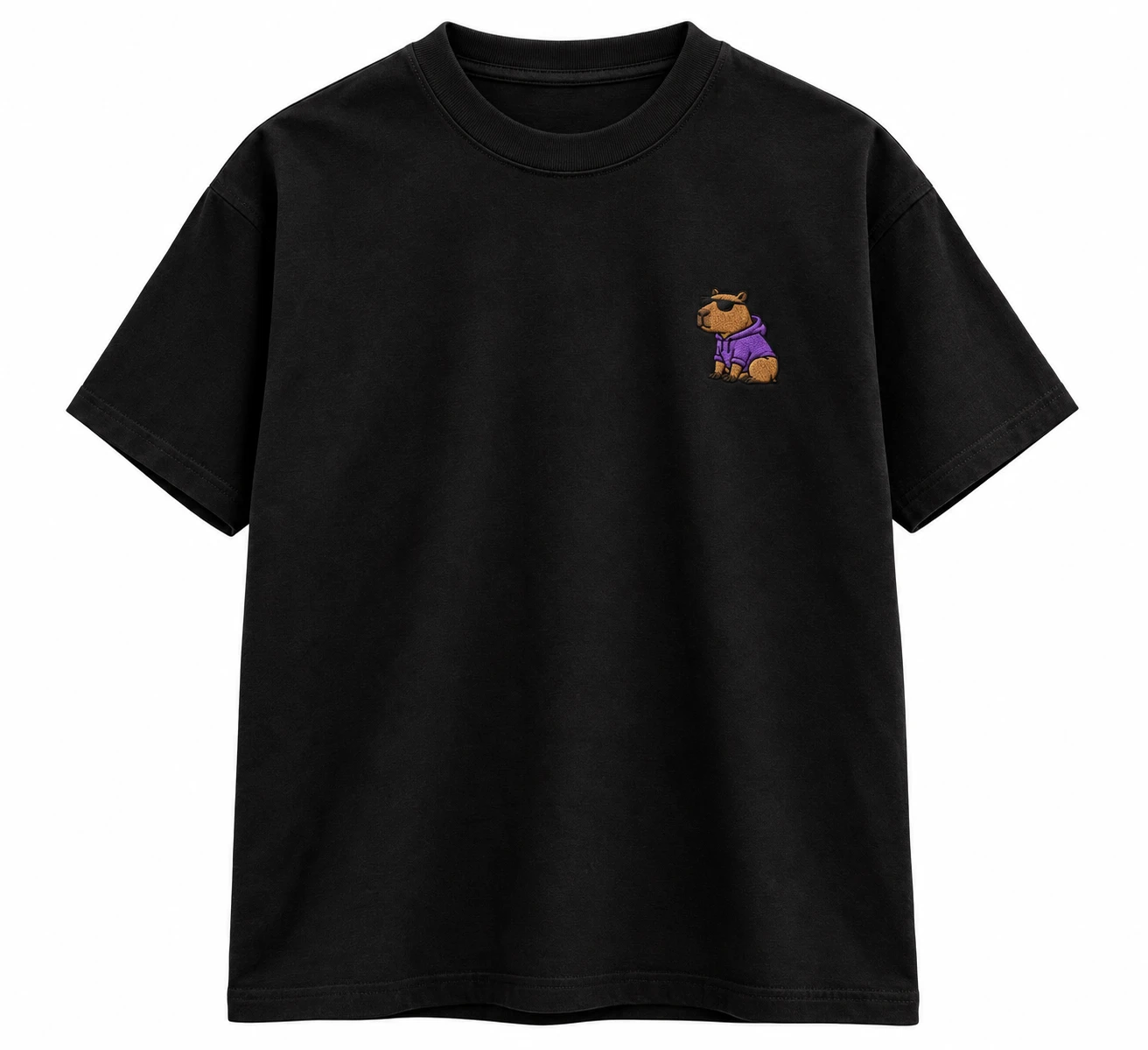 Remera negra bordada